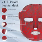 Led Face Mask Light Therapy, 7-1 Colors LED Facial Skin Care Mask, Red Light Therapy Mask for Face, Gold