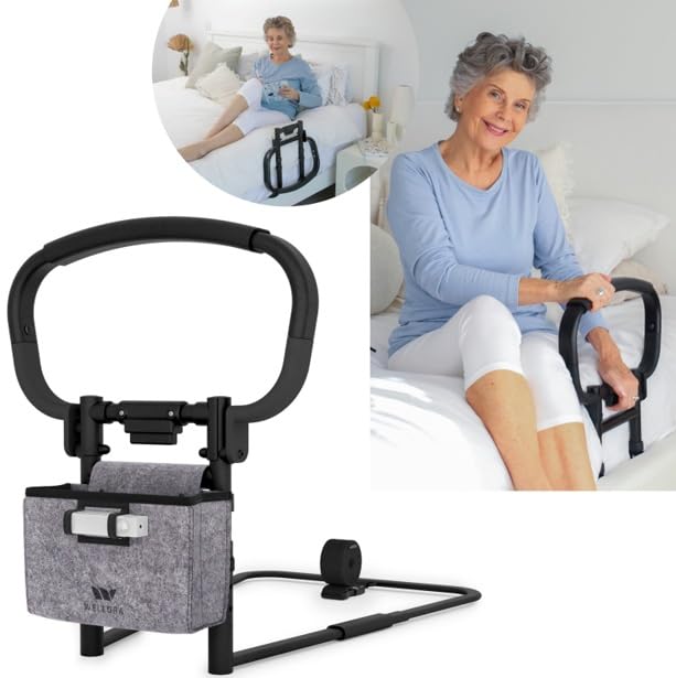 Sturdy Bed Rails for Elderly Adults Safety - Foldable & Adjustable Bed Rail - Supports up to 330lbs - Fit King, Queen, Full, Twin - Bed Guard Rail for Seniors WELLORA