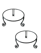 iLTreFlo 2 Pack Metal Gazing Ball Stand for 10 or 12 Inch Outdoor Garden Gazing Globes,Metal Display Stand for Plant or Flowerpot Holder,Birdbath Bowl Stand 6 Inch Tall,Black
