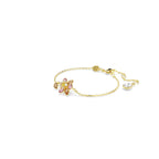 Swarovski Idyllia bracelet, Mixed cuts, Flower, Multicolored, Gold-tone finish