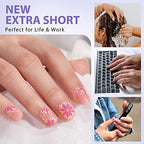 BTArtbox Extra Short Square Nail Tips - Clear Short Gel Nails with Tip Primer Cover, Stronger Adhesion Full Cover Soft Gel Fake Nail Tips for Easy Nail Extension