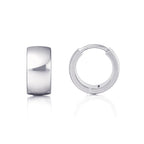 Limerencia Implant Grade Titanium Chunky Wide Huggie Hoop Earrings,Silver