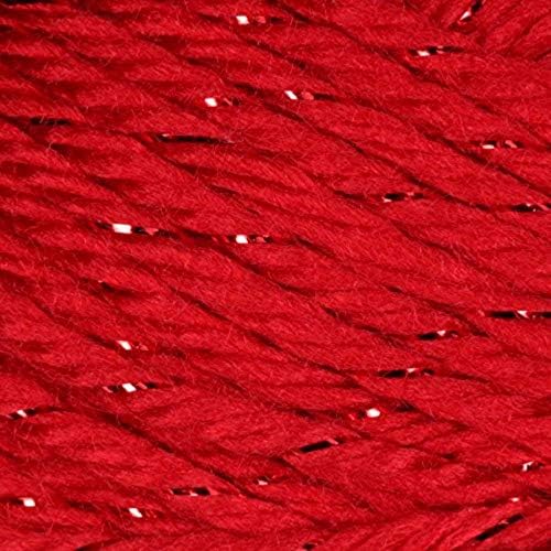 Caron Simply Soft Party Rich Red Sparkle H97PAR-15 (3-Skeins - Same Dye Lot) Worsted Medium #4 Acrylic Yarn for Crocheting and Knitting with Knitting Project Bag