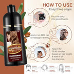 Dark Wine Red Hair Dye Shampoo 3 in 1 with Argan Oil, Instant Gray Hair Coverage in Minutes, Long-lasting Hair Color Shampoo Hair Dye, Shampoo Para Canas Mujer, Easy & Quick to Use for Men Women 500ML