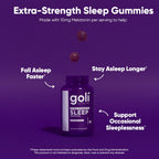 Goli Nutritional Supplement, Extra Strength Sleep Gummy 10mg Melatonin - 150 Count - Gluten-Free, Vegan, Non-GMO, and Gelatin-Free