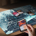 MTG Playmat Non-Slip Rubber Backing Printing Commander Board Game Desk Mat Duel Mat TCG PTCG Playmat 24x14 inches and Free Storage Bags (Skeleton Army with Zones)