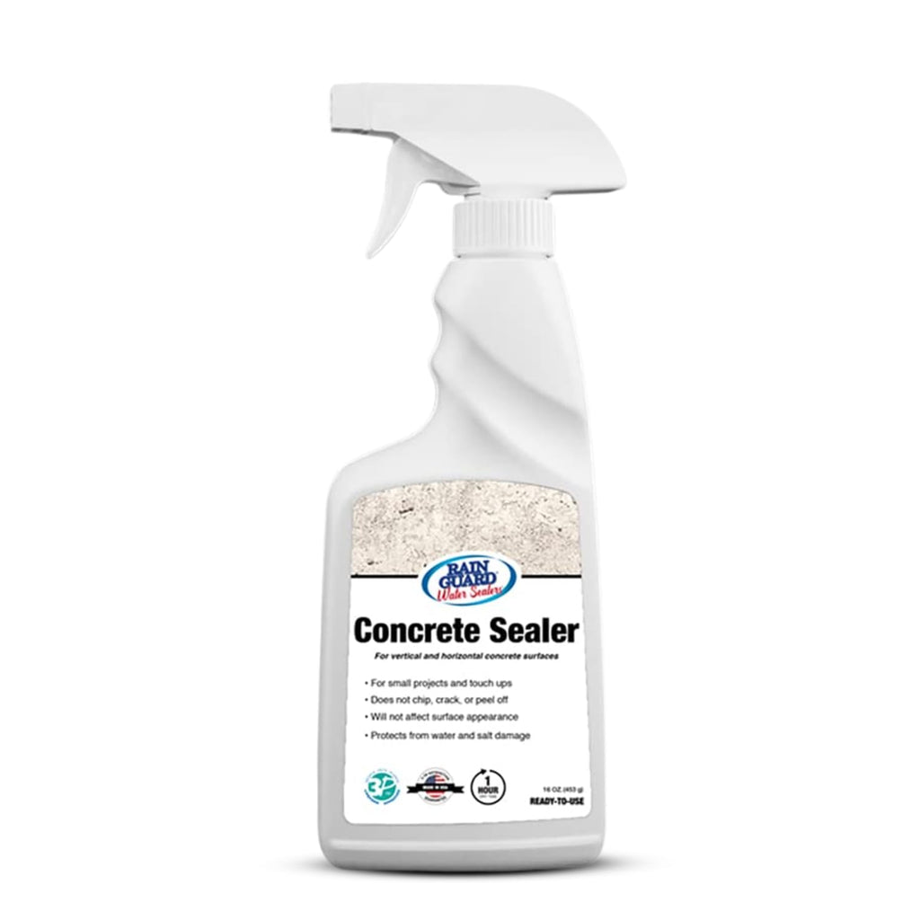 Rain Guard Concrete Sealer Spray 16 oz | Ready to Use | Natural Finish | Deep Penetrating Protection Against Water and Salt Damage for All Concrete Surfaces | Silane/Siloxane Waterproofer