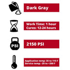PC Products PC-7 Epoxy Adhesive Paste, Two-Part Heavy Duty, 1lb in Two Cans, Charcoal Gray 167779