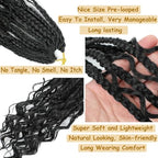 Goddess Box Braids Crochet Hair for Black Women 18 Inch 8 Packs Boho Crochet Braids Bohemian Knotless Box Braids Short Goddess Braids Crochet Hair(18 Inch (Pack Of 8),1B)