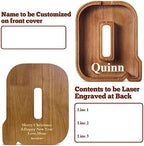 Summidate Customized Name Extra Large Wooden Piggy Bank for Kids Boys Girls Alphabets Letter A-Z Coins Bills Money Change Saving Box Clear Cover (Laser Engraved) Educational Toys 12"- Letter Q