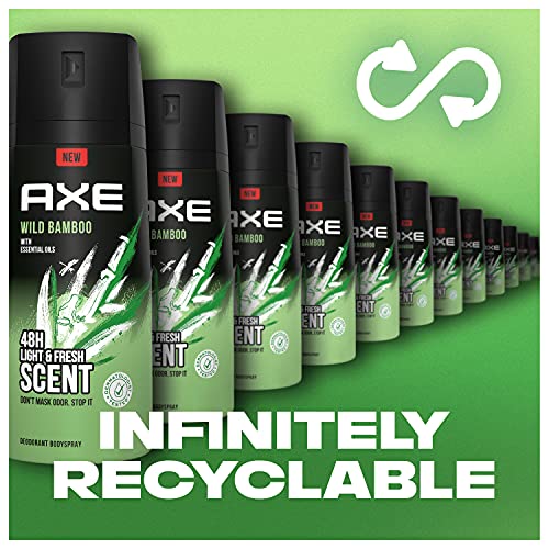 AXE Wild Bamboo Men's Body Spray Deodorant 48hr Odor Protection With Essential Oils Aluminum Free Deodorant Body Spray 4.0oz