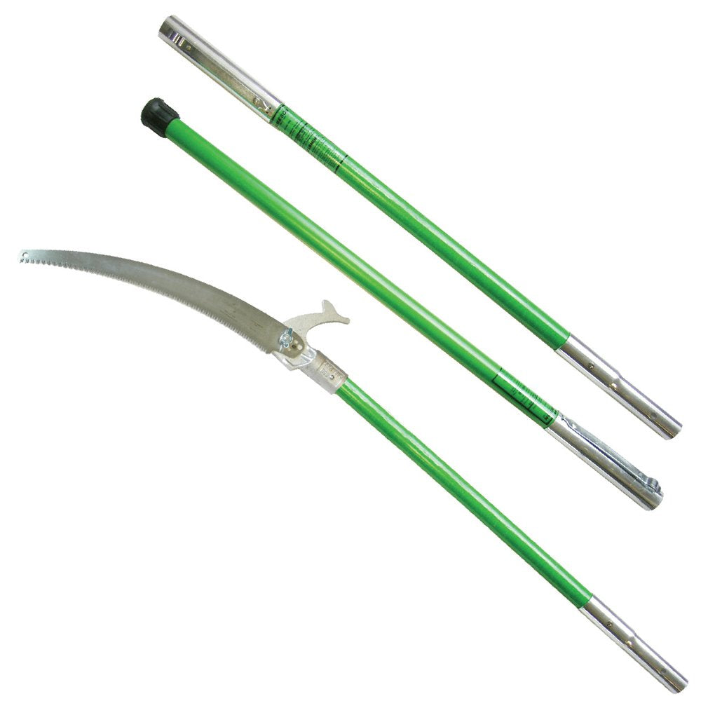 Jameson LS-Series Hollow Core Landscaping Tree Trimming Kit | 16” Barracuda Saw Blade | 18-Foot Reach | Fiberglass Poles with Leaf Spring Locking Buttons | Tree Pruning & Trimming Tool