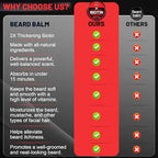 Beard Balm, 2X Concentration Biotin, with Castor Oil and Argan & Jojoba Oils, Promotes Beard Growth, Styles, Strengthens & Softens Beards & Mustaches, 2 Ounce,Unscented