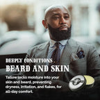 Beef Tallow Beard Butter for Men - 4oz - Hydrating Coconut Beard and Skin Balm with Shea Butter - Deeply Moisturizing Tallow