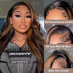 Sofeel HD Lace Front Wigs Human Hair 22 Inch 13x4 Body Wave FB/30 Ombre Lace Front Wig Human Hair Pre Plucked 180 Density Highlight HD Frontal for Black Women Balayage Highlight Colored