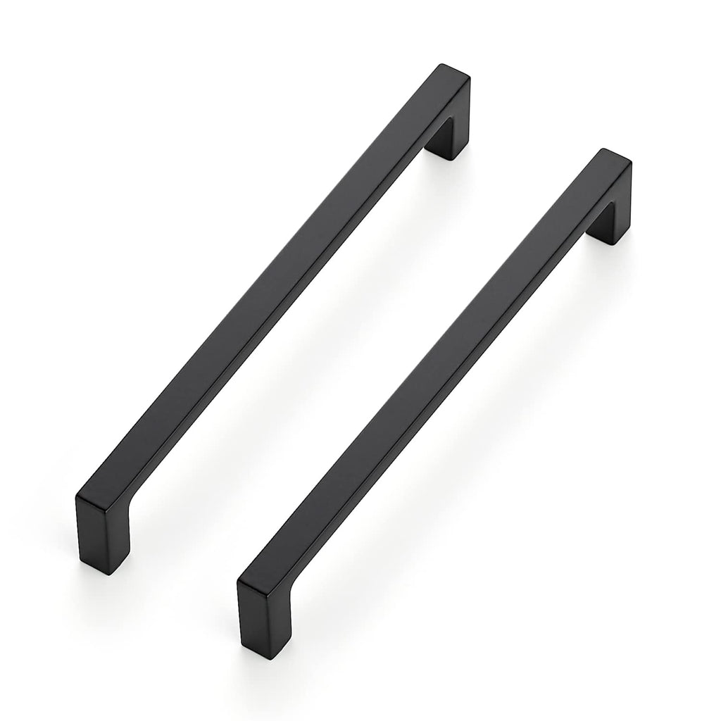 Ravinte 15 Pack Solid 6-1/4 Inch Kitchen Square Cabinet Handles Matte Black Pulls Drawer Pulls Kitchen Cabinet Hardware Flat Black Handles
