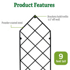 Gardener's Supply Company Lattice Gable Wall Trellis, 32" W x 113.5" H