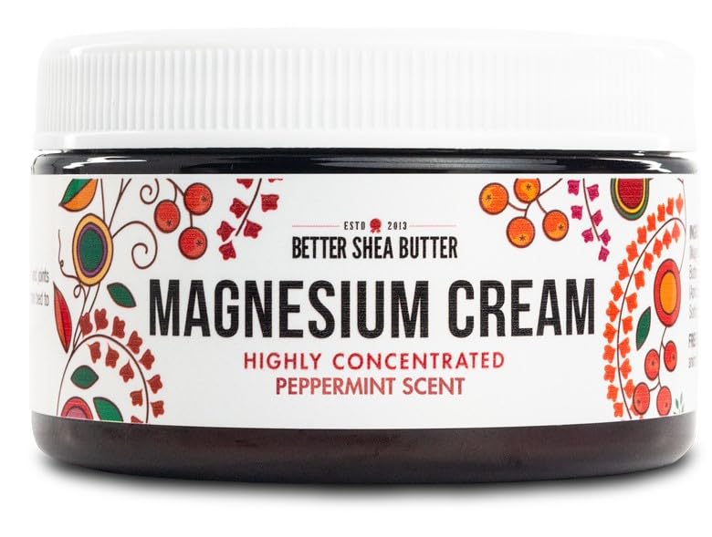 Magnesium Good Night Cream | Relieves Muscle Tension and Leg Cramps | Night Lotion Safe for Pregnancy, Kids and Babies | Organic and Natural Ingredients| Vegan, US made | (Peppermint)