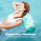 SLOOSH 2 Packs Hammock Pool Floats Adults, 4-in-1 Multi-Purpose Inflatable Pool Floats PVC Water Hammock Lounge Floaties