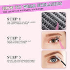 Lash Clusters 280pcs Lashes DIY Lash Extension Eyelash Clusters 40D 9-16mm D Curl Cluster Lashes Extensions Self Application (40D-0.07D-9-16MIX)