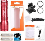 ORCATORCH D560 Mini Scuba Dive Light Headlamp 650 Lumen Mask Diving Flashlight with 360° Rotatable Mask Clip, Underwater 150m Backup Headlight with Rotary Switch (Not Included Snorkel Mask) (Red)
