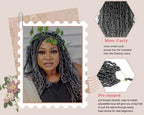 Gray River Locs Crochet Hair Black Women 8Packs 10" Short Goddess Locs Crochet Hair Curly Faux Locs Hair Pre Looped Crochet Braids Hair Boho Hippie Locs Synthetic Hair Extensions (#T1B/Gray 10inch)