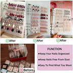 Press On Nail Organizer 10 PCS Clear Empty Press On Nail Storage Press On Nail Packaging for Fake Nail Storage Nail Display Nail Salon Press On Nail Supplies Organizer with Nail Tape
