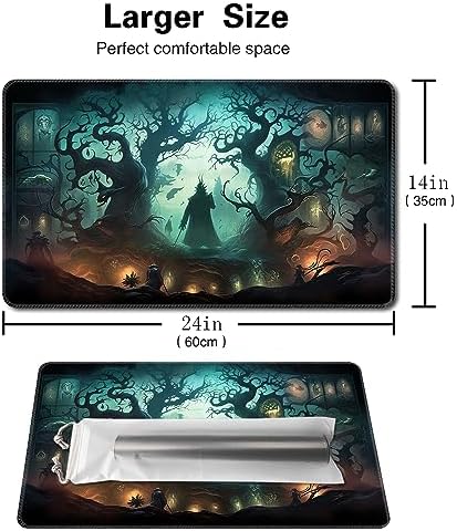 MTG Playmat Size 24x14in Free Storage Bags Non-Slip Backing Printing, Ideal for Card Game Enthusiasts TCG Playmat (No with Zone,High-Tech)