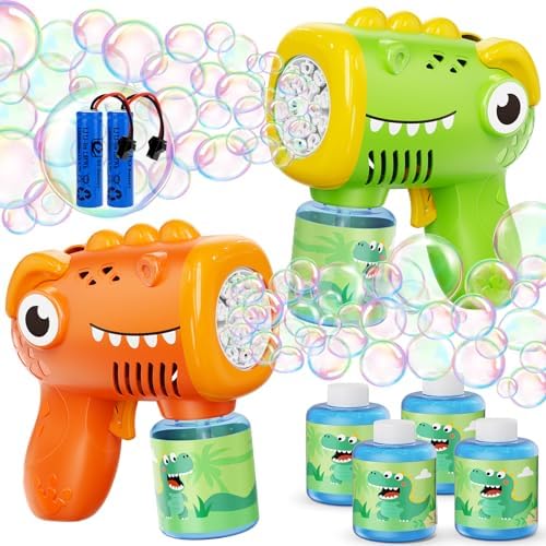 Boys Toys for 3-8 Year Old: 2 Pack Bubble Gun Machine Rechargeable, Kids Toys Birthday Gifts for 3 4 5 6 7 8 Years Old Boy Girls Toddlers Ages 3-5 Christmas Stocking Stuffers Valentines Easter Outdoor