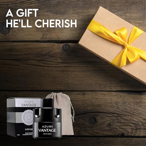 Men's Cologne Azure Vantage Eau De Toilette Body Spray Fragrance For Men- Daywear, Casual Daily Perfume Set with Suede Pouch- 3.4 Fl Oz Bottle- Ideal EDT Beauty Gift for Birthday, Anniversary