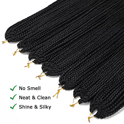 Crochet Box Braids Hair 7 Packs 30 Inch Pre Looped Goddess Boho Crochet Hair for Black Women (30 inch, 1B)