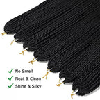 Crochet Box Braids Hair 7 Packs 30 Inch Pre Looped Goddess Boho Crochet Hair for Black Women (30 inch, 1B)