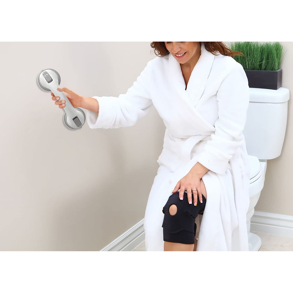 NL'AAHCÉ Grab Bars for Shower Heavy-Duty (2Pack) 12-Inch ADA Compliant Grab Bar for Seniors Shower Handles for Elderly Suction Handicap Safety Handrail for Bathroom Bathtubs Toilet Tiles Glass