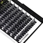 Large Pack Wide Stem Cluster Eyelashes D Curl 10-20mm Available Handmade D Curl Wide Stem Individual False Eyelashes 5D Volume DIY Eye Lashes Extensions Beauty Tools (12mm)