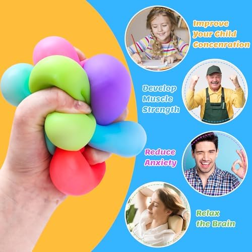 36 Pack Slow Rising Stress Cube, Dough Stress Balls Squishy Fidget Toys Bulk for Anxiety Relief, Soft Fidget Cube, Pull Stretch Squishy Toys for Classroom Prize, Party Favors for Kids Adults
