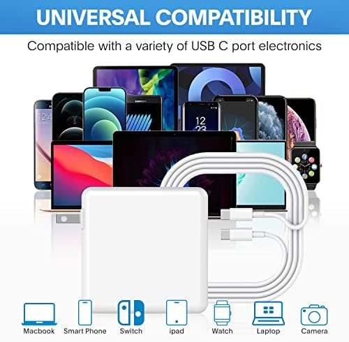 Mac Book Pro Charger - 118W USB C Charger Fast Charger Compatible with MacBook pro/Air, M1 M2 M3 M4, ipad Pro, Samsung Galaxy and All USB C Device, Include Charge Cable