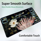 for MTG Game Playmat, for Magic TCG Rubber Play mat,Tabletop Card Playmats with Smooth Surface,Trading Card Inked Game Mat with White Zones,Battle Game,Wildflowers in Black