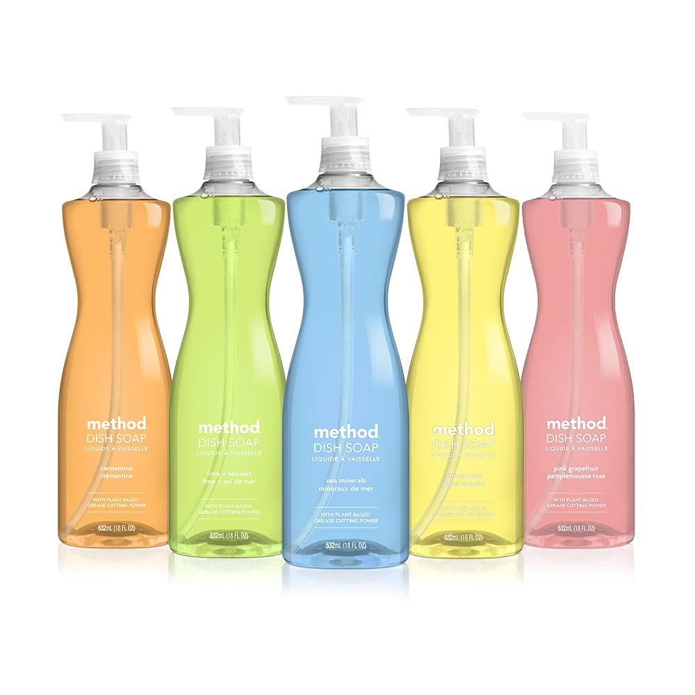 Method Gel Dish Soap Refill, Clementine, Tough on Grease, 36 Fl Oz (Pack of 6)