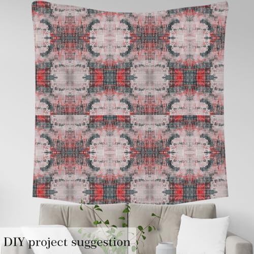 Erosebridal Red Grey Abstract Upholstery Fabric - Modern Watercolor Tie Dye by The Yard - Grunge Waterproof Geometry Brush Strokes Aesthetic Decorative Graffiti Room Decor - 3 Yards
