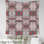 Erosebridal Red Grey Abstract Upholstery Fabric - Modern Watercolor Tie Dye by The Yard - Grunge Waterproof Geometry Brush Strokes Aesthetic Decorative Graffiti Room Decor - 3 Yards