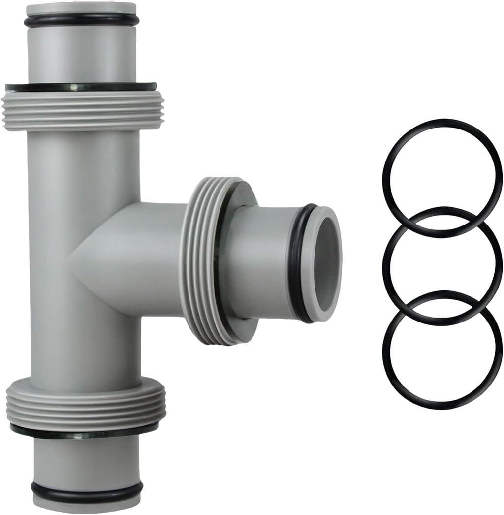 Taudang 1-1/2 inch T Tee Joint Pool Filter Pump Hose Connector 1.5" to 1.5" Replacement for Intex Swimming Pool Pumps,Pool Hose Adapter and Filter Pumps (3 interfaces)