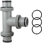 Taudang 1-1/2 inch T Tee Joint Pool Filter Pump Hose Connector 1.5" to 1.5" Replacement for Intex Swimming Pool Pumps,Pool Hose Adapter and Filter Pumps (3 interfaces)