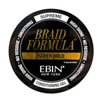 EBIN NEW YORK Braid Formula Conditioning Gel, Super Hold, 11 Oz | Great for Braiding, Twisting, Edges, No Residue, No Flaking, Strong Hold, High Shine, Smoothing with Clean, No Build-up