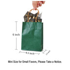 AWELL Small Dark Green Paper Gift Bags with Handle, 6.5x4.5x2.5 inches, Pack of 24, Perfect for Wedding, Birthday, Bridal Shower, Baby Shower