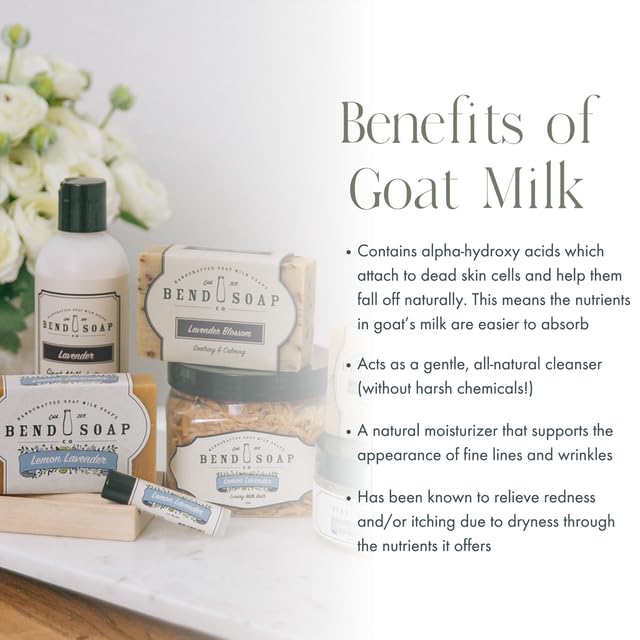 Bend Soap Company All Natural Handmade Goat Milk Soap for Dry Skin Relief, Unscented, 18 Oz, Pack of 4