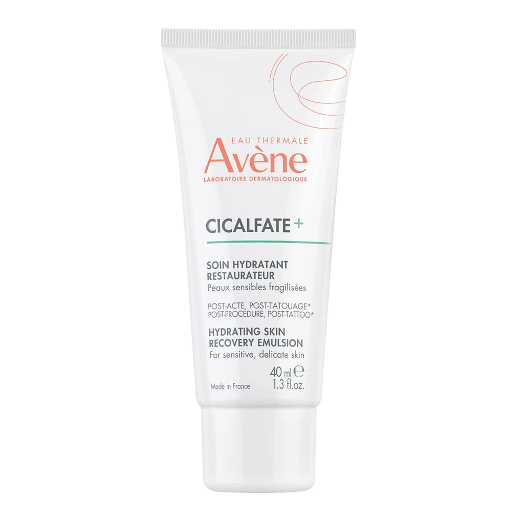 Avène Cicalfate+ Hydrating Skin Recovery Emulsion for post-procedure & post-tattoo, helps restore skin barrier, 24hr hydration, 1.3 Fl Oz