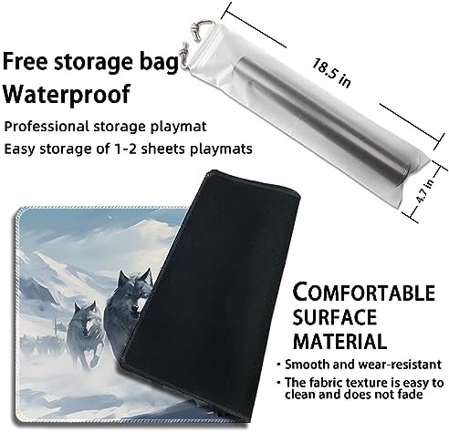 Playmat for MTG, with Free Storage Bags,Game Mat 24 x 14 inches, TCG and Board Game Mat for Cards,Mousepad Desk Mats (Regular,Magic Mat 4)