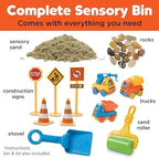 Creativity for Kids Sensory Bin: Construction Zone Playset - Preschool Learning Activities, Excavator Toys for Boys Ages 3-5+, Outdoor Toys and Gifts for Kids