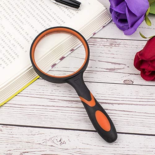 8 Pack 8X Handheld Magnifying Glass Reading Magnifier 50mm Magnifying Glass Lens with Non-Slip Rubber Handle for Reading Hobbies and Science