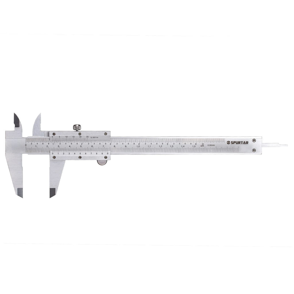 Spurtar Vernier Caliper Measuring Tool 6", 0-6Inch/0-150mm Manual Non Digital Calipers, 0.001"/0.02mm High Precision Durable Micrometer